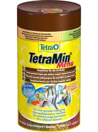 Корм для рыб Tetra Menu 4 in 1 банка 100 мл хлопья 4 вида в отдельных отсеках 